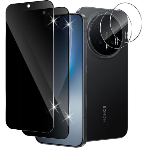 JGD-Verre Trempé Anti-Espion pour Honor Magic8/Magic 8 avec HD Caméra Arrière Protecteur [2+2 Pièces ], Dureté 9H Film Protection écran de Confidentialité, Anti-Spy Anti-Trace Privacy Protecteur