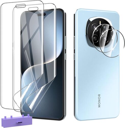 2+2 Pièces Compatible Avec Honor Magic 7 Pro Film Protection Écran Tpu Ultra Transparentno Trempé Avec Caméra Verre Trempé Protecteur Sans Bulles