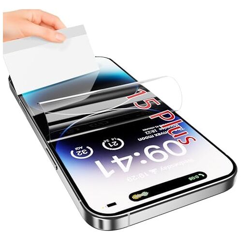 Lot De 3 Films Protecteurs D'Écran En Tpu Pour Iphone 15 Plus, Déverrouillage D'Empreintes Digitales, Hd Transparent, Anti-Rayures, Sans Bulles, Ultra Fin