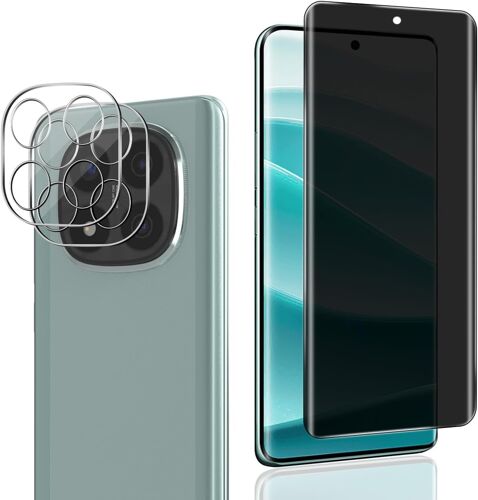 Verre Trempé Anti Espion Pour Xiaomi Redmi Note 14 Pro Plus 5G, 1 Pièces Privacy Film Et 2 Pièces Protecteur Caméra Arrière, Sans Bulles 9H Dureté Anti Rayures Anti-Spy Protection Écran
