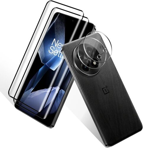 Verre Trempé Compatible Avec Oneplus 13 Protection Écran 2 Pièces Et 2 Pièces Caméra Arrière Protecteur, 9H Dureté Anti Rayures Sans Bulles Hd Protecteur D'Écran