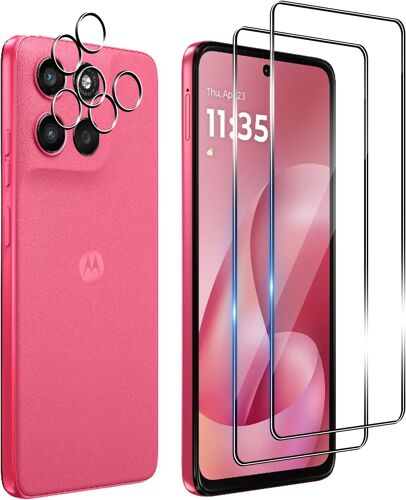 Verre Trempé Pour Motorola Moto G57 Power/Moto G57 5G, 2 Pièces Film Protection Écran Et 2 Pièces Caméra Arrière Protecteur, Sans Bulles, Double Protection