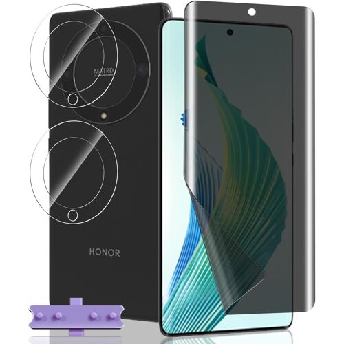 1 Pièce Protection Écran Anti Espion Flexible Pour Honor Magic 5 Lite + 2 Pièces Verre Trempé Protecteur Caméra, Anti-Spy, Protège Écran Pour Honor Magic 5 Lite - Privacy Souple Tpu Film