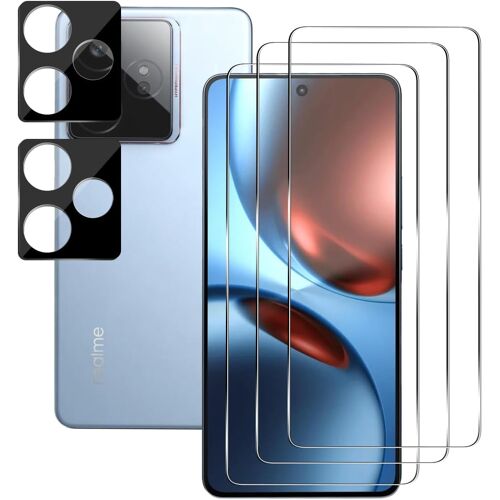 Verre Trempé Compatible Avec Realme Gt 7/Gt 7T 5G Protection Écran 3 Pièces Et 2 Pièces Caméra Arrière Protecteur, 9H Dureté Anti Rayures Hd Protecteur D'Écran Pour Realme Gt 7T 5G