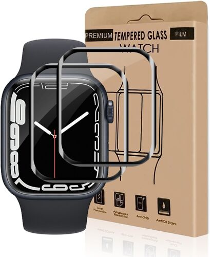 Verre Trempé Pour Apple Watch Series 7/8/9(41mm), 2 Pièces À L'épreuve Des Bulles Protection Écran, Anti Rayures, Haute Sensibilité, Grande Clarté Apple Watch 41mm Vitre Protection