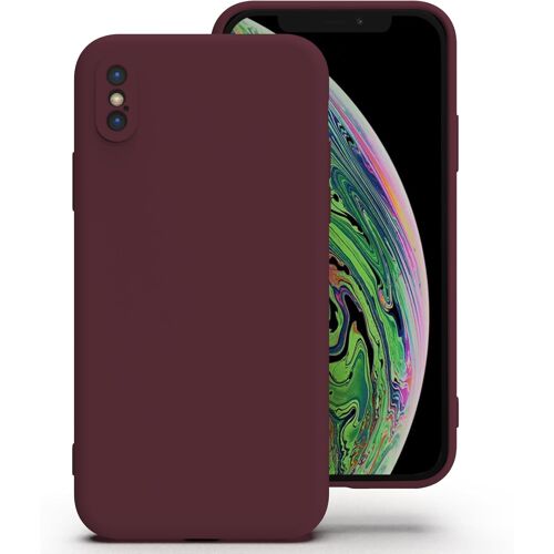 Silicone Coque Pour Iphone X/Xs, Anti-Poussière, Mince, Adapté À La Poche Coque Pour Téléphone\U200C Apple Iphone X/Xs - Bourgogne