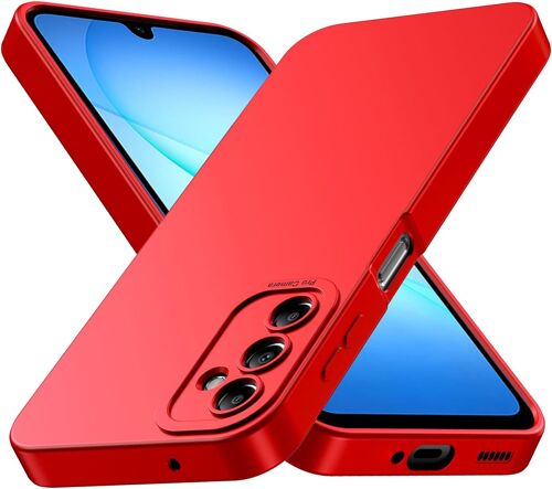 Coque Pour Samsung Galaxy A17 5G, Housse Etui De Protection En Silicone Souple, Cover Antichoc Avec Protege De Camera, Pochette Compatible Avec Tpu (Rouge, Sam A17)