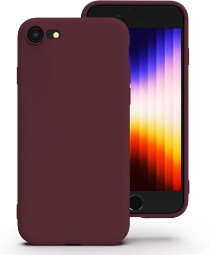 Silicone Coque Pour Iphone Se 2020/2022, Iphone 8/7, Anti-Poussière, Mince, Adapté À La Poche Coque Pour Téléphone\U200C Apple Iphone Se 2Nd 3Rd - Bourgogne