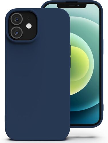 JGD-Silicone Coque pour iPhone 12/12 Pro, Anti-Poussière, Mince, Adapté à la Poche Coque pour Téléphone¿ Apple iPhone 12/12 Pro - Bleu Profond