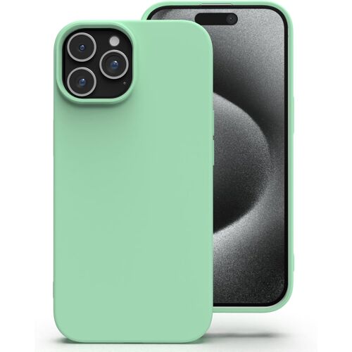 Silicone Coque Pour Iphone 15 Pro, Anti-Poussière, Mince, Adapté À La Poche Coque Pour Téléphone\U200C Apple Iphone 15 Pro - Cyan Pâle