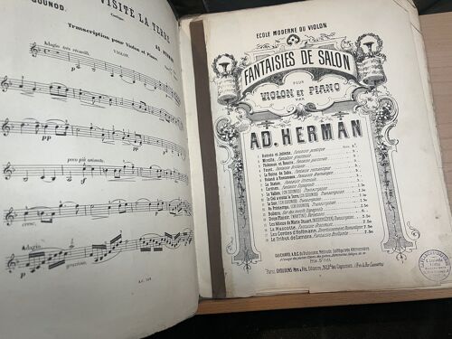 Gounod Le Ciel A Visité La Terre Ad. Herman Partition Violon Piano Choudens
