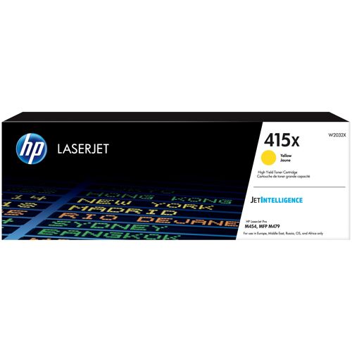 HP 415X - À rendement élevé - jaune - original - LaserJet - cartouche de toner (W2032X) - pour Color LaserJet Enterprise MFP M480; Color LaserJet Managed E45028; LaserJet Managed E45028