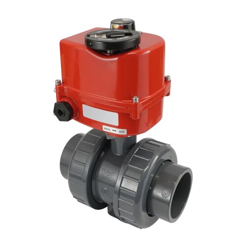Raccords union 50 mm 2 voies PVC Modulante Vanne à sphère électrique 24 V AC/DC (VDL)