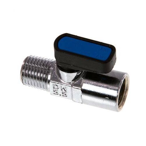 Mâle à Femelle R/Rp 1/4"" 2-Way Brass Mini Ball Valve Compact EN331 Gas 20 Bar