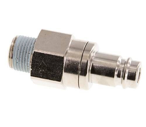 Bouchon de raccord d'air DN 10 en laiton nickelé R 3/8 pouce mâle à double obturation