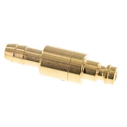 Laiton DN 5 Air Coupling Plug 8 mm Hose Pillar Double Shut-Off