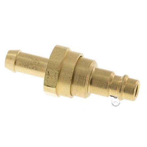 Laiton DN 7.2 (Euro) Air Coupling Plug 9 mm Hose Pillar with Check Valve