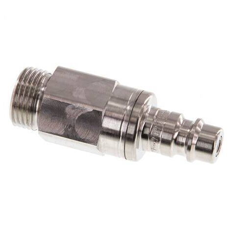 Acier inoxydable 316L DN 7.2 (Euro) Air Coupling Plug G 3/8 inch Male Double Shut-Off