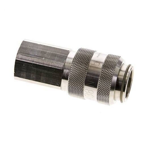 Laiton nickelé DN 15 Air Coupling Socket G 3/4 inch Female Double Shut-Off