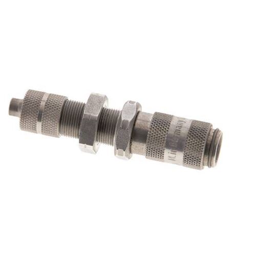 Acier inoxydable 316L DN 2.7 (Micro) Air Coupling Socket 4x6 mm Union Nut Bulkhead