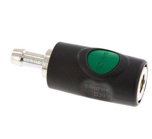 Matériau composite DN 7.4 Raccord pneumatique de sécurité Douille avec bouton-poussoir Colonne de tuyau 10 mm