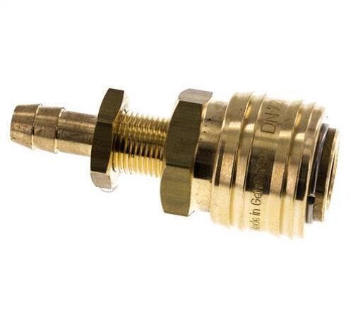 Laiton DN 7.2 (Euro) Manchon d'accouplement d'air Douille de 8 mm Pilier de tuyau Bulkhead