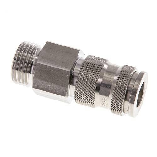 Acier inoxydable 316L DN 7.8 Air Coupling Socket G 1/2 inch Male Double Shut-Off