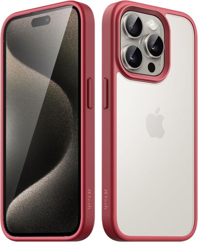 Coque Mat pour iPhone 15 Pro Max 6,7 Pouces, Protection Antichoc Qualit¿¿ Militaire, ?tui Housse Arri¿¿re Translucide Givr¿¿e, Anti-Empreintes Digitales (Marron)