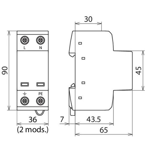Dehnshield TT 2P 255 Type 1+2 Parafoudre monophasé - 941110