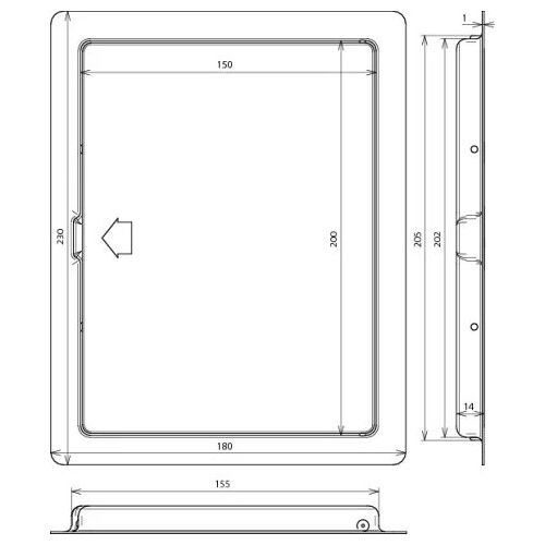 Porte d'inspection Dehn avec serrure à déclic 230X180mm St/Tzn - 476100