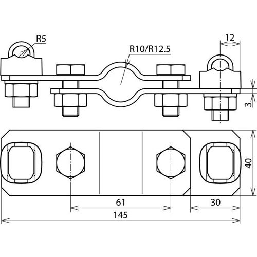 Dehn Support de connexion pour tiges de terre STTZN - 625012