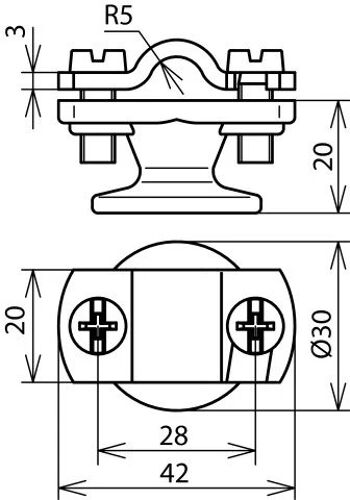 Dehn Support de conducteur avec bride pour tige 7-10mm - 275110 [2 pièces]