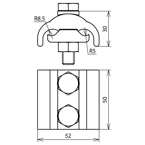 Connecteur parallèle Dehn CU pour différents diamètres RD 5-16mm - 306101