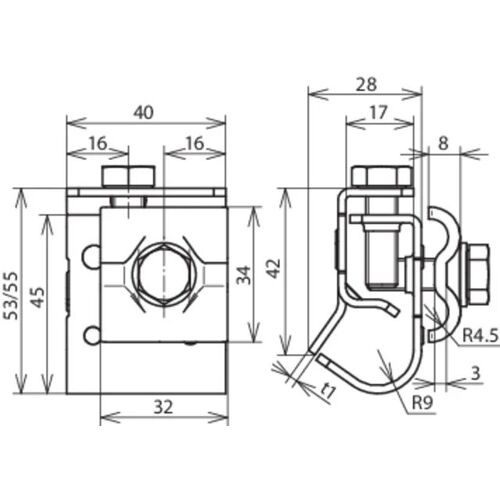 Collier de gouttière Dehn en acier inoxydable avec double taquet - 339059