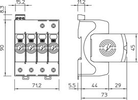 OBO V50 Type 1+2 Parafoudre 280V 50kA - 5093533