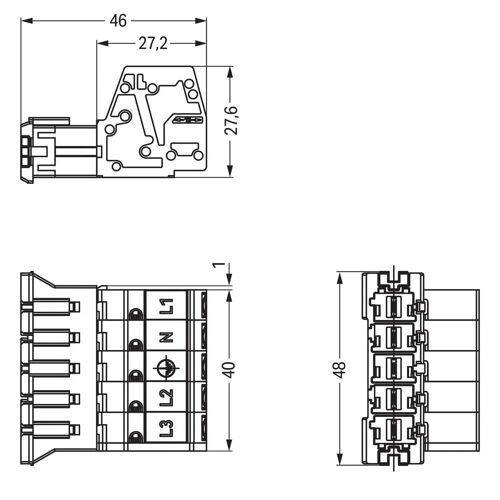 Wago Connecteur De Détente À 5 Pôles 6mm Noir - 831-3205/1020-004 [5 Pièces]