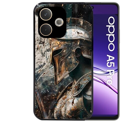 Coque noire Taperso pour OPPO A5 PRO 4G et 5G avec motif spartan guerrier