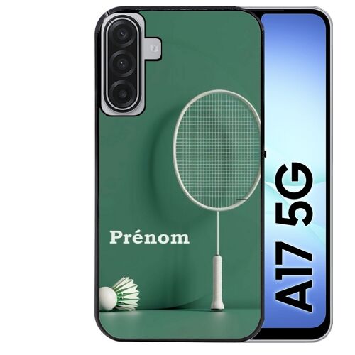 Coque noire Taperso pour Galaxy A17 5G avec motif badminton sport personnalise