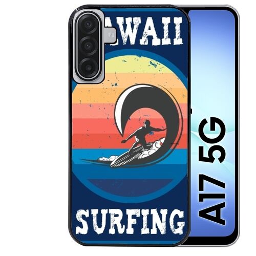 Coque noire Taperso pour Galaxy A17 5G avec motif hawaii et surf