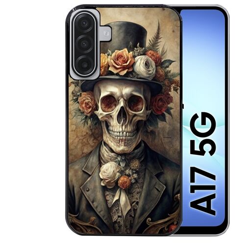 Coque noire Taperso pour Galaxy A17 5G avec motif tete de mort chapeau