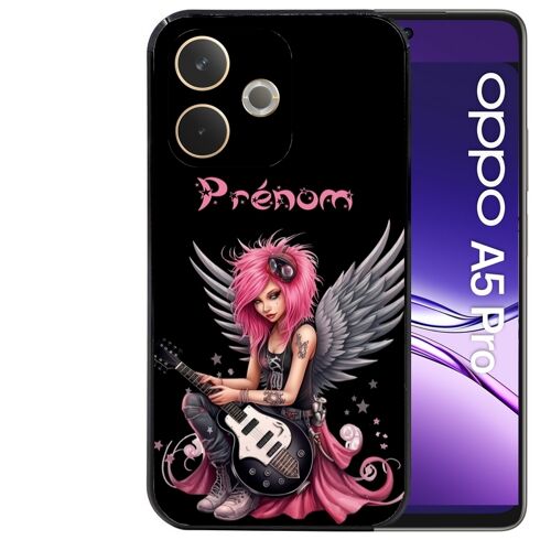 Coque noire Taperso pour OPPO A5 PRO 4G et 5G avec motif fee rock personnalisee