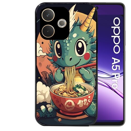 Coque noire Taperso pour OPPO A5 PRO 4G et 5G avec motif dragon ramen 1