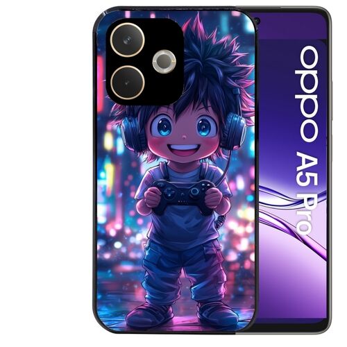 Coque noire Taperso pour OPPO A5 PRO 4G et 5G avec motif boy gamer