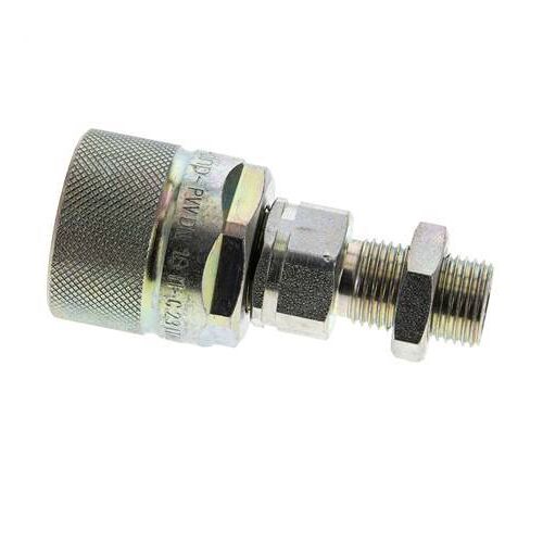 Acier DN 10 Coupleur hydraulique Bouchon 10 mm L Anneau de compression Cloison ISO 14541/8434-1 D M28 x 2
