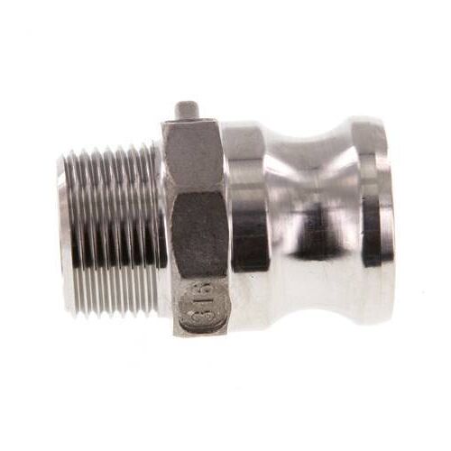 Accouplement Camlock DN 20 (3/4'') en acier inoxydable R 3/4'' à filetage mâle Type B MIL-C-27487