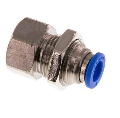 Raccord enfichable 6mm x G1/8'' avec filetage femelle Bulkhead en laiton/PA 66 NBR [2 pièces].