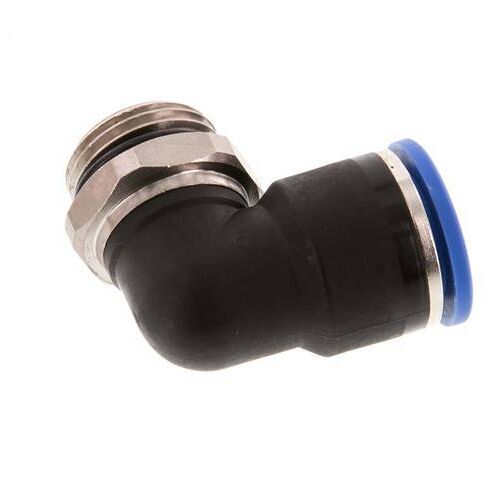 raccord enfichable coudé 90deg 14mm x G1/2'' avec filetage mâle Laiton/PA 66 NBR Manchon court rotatif