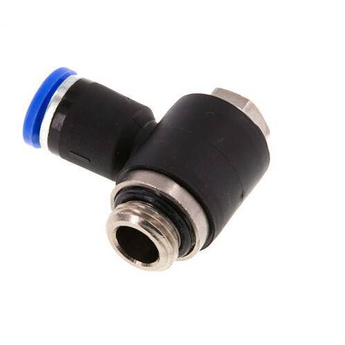 Raccord enfichable en L 8mm x G1/4'' 90deg avec filetage mâle laiton/PA 66 NBR rotatif [2 pièces].