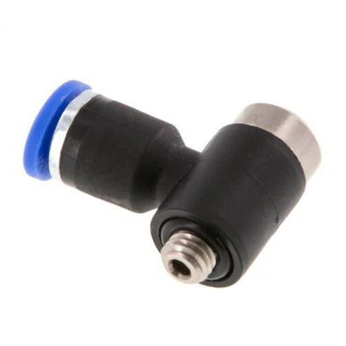 Raccord enfichable coudé en L 3mm x M 5 90deg avec filetage mâle Laiton/PA 66 NBR Hexagone intérieur orientable [2 Pièces].