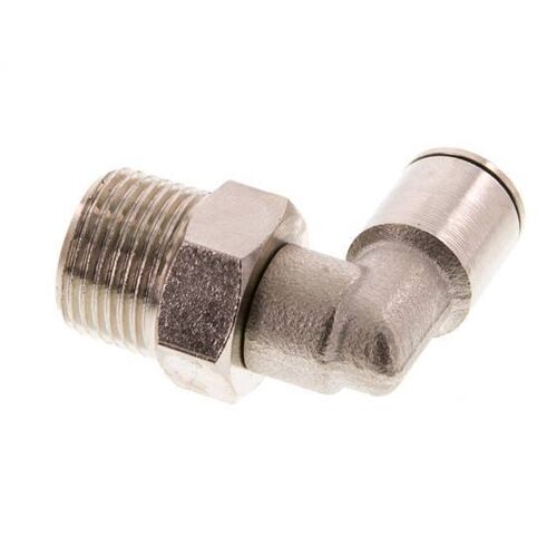 raccord enfichable coudé 90deg 8mm x R3/8'' à filetage mâle laiton FKM rotatif
